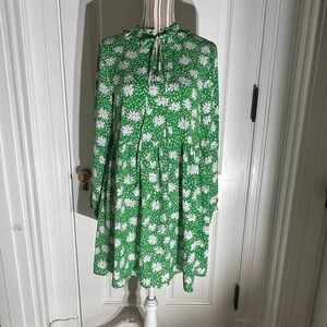 MELLODAY Green and White Floral Dress large petite cottage core women’s  D333